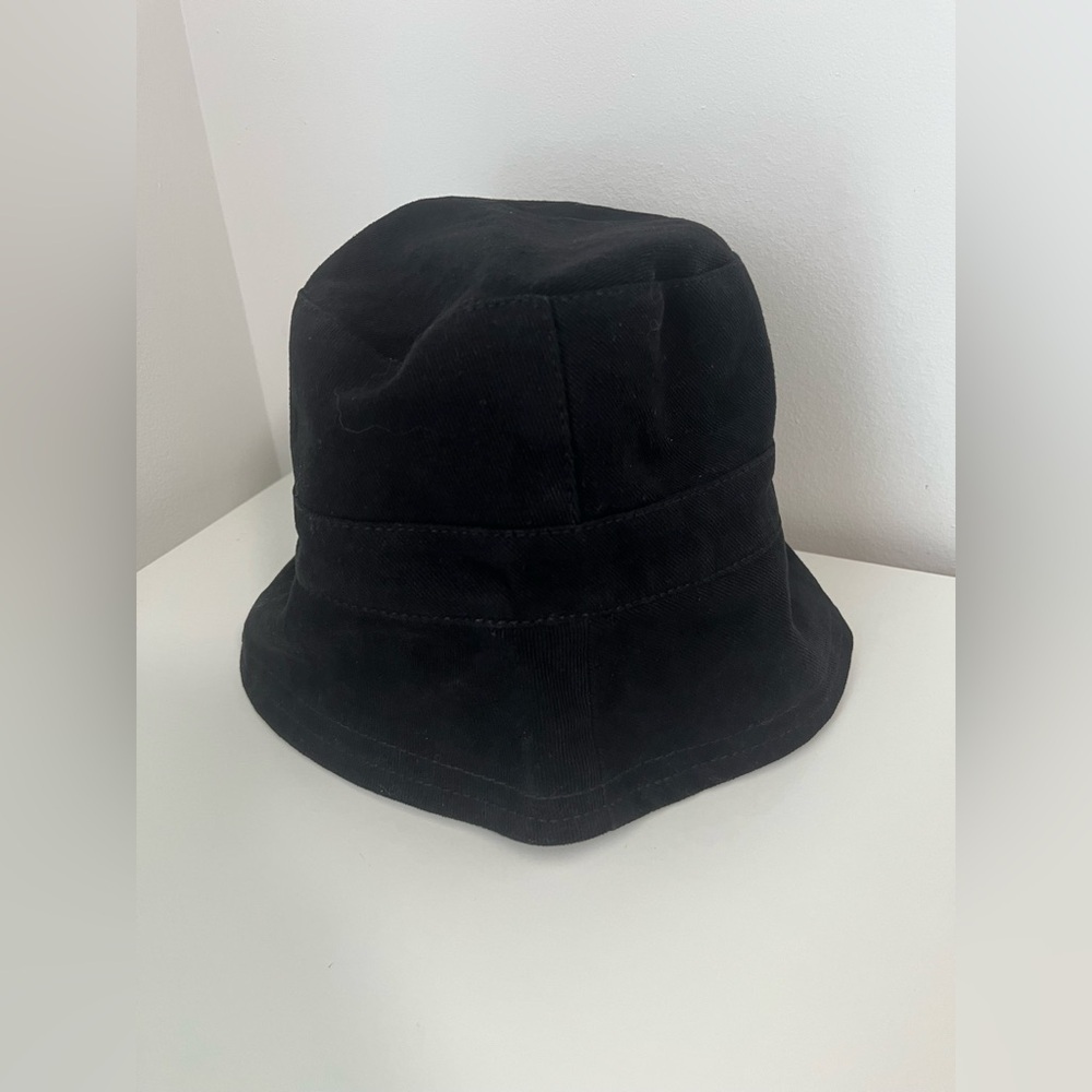 Women's Black Bucket Hat with Embroidery Casual - Picture 3 of 5